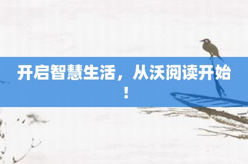 开启智慧生活，从沃阅读开始！