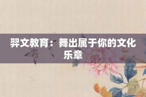羿文教育：舞出属于你的文化乐章