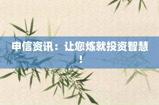 申信资讯：让您炼就投资智慧！