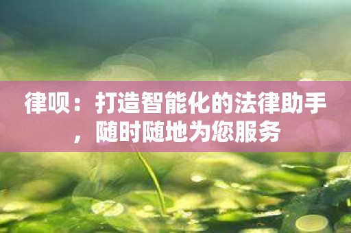 律呗：打造智能化的法律助手，随时随地为您服务