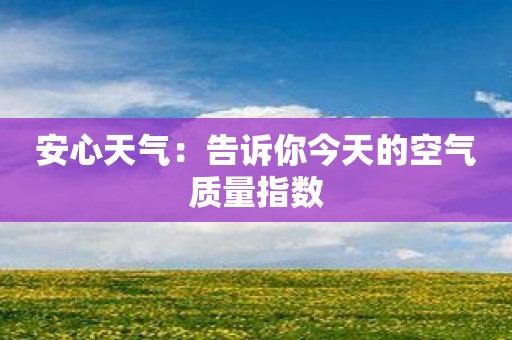 安心天气：告诉你今天的空气质量指数