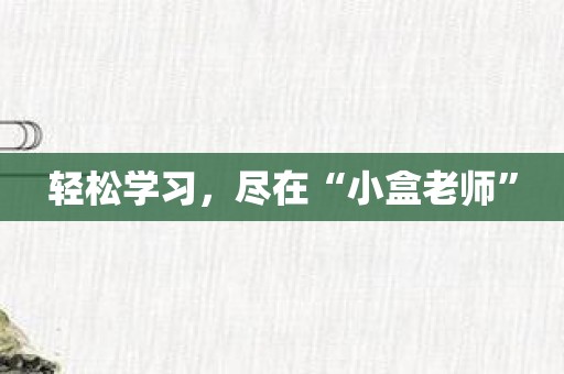 轻松学习，尽在“小盒老师”