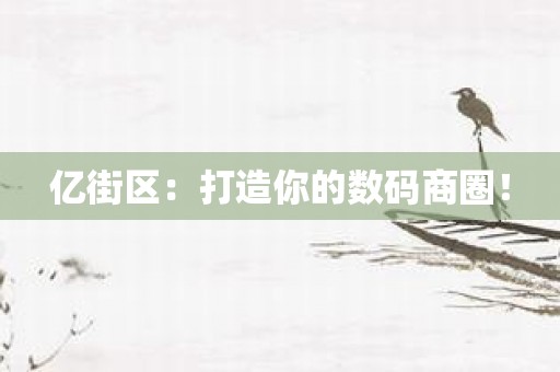 亿街区：打造你的数码商圈！