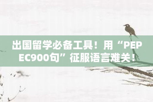 出国留学必备工具！用“PEPEC900句”征服语言难关！