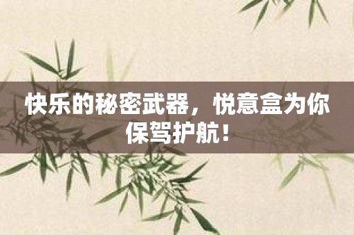 快乐的秘密武器，悦意盒为你保驾护航！