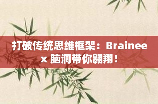 打破传统思维框架：Braineex 脑洞带你翱翔！