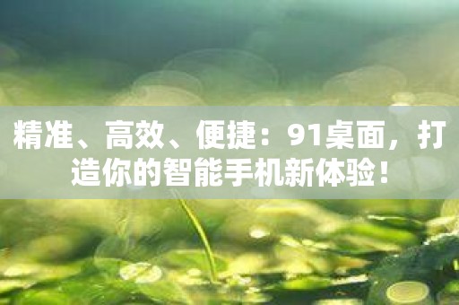 精准、高效、便捷：91桌面，打造你的智能手机新体验！
