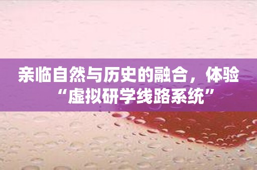 亲临自然与历史的融合，体验“虚拟研学线路系统”