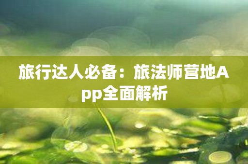 旅行达人必备：旅法师营地App全面解析