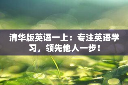 清华版英语一上：专注英语学习，领先他人一步！
