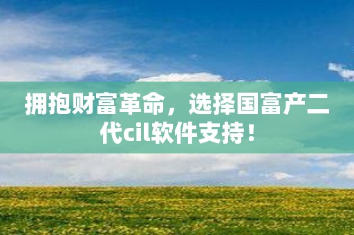 拥抱财富革命，选择国富产二代cil软件支持！