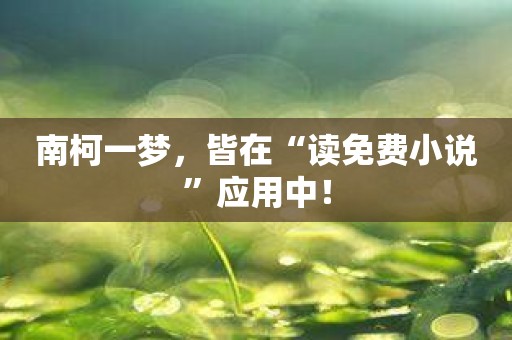 南柯一梦，皆在“读免费小说”应用中！