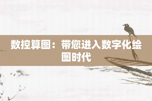 数控算图：带您进入数字化绘图时代