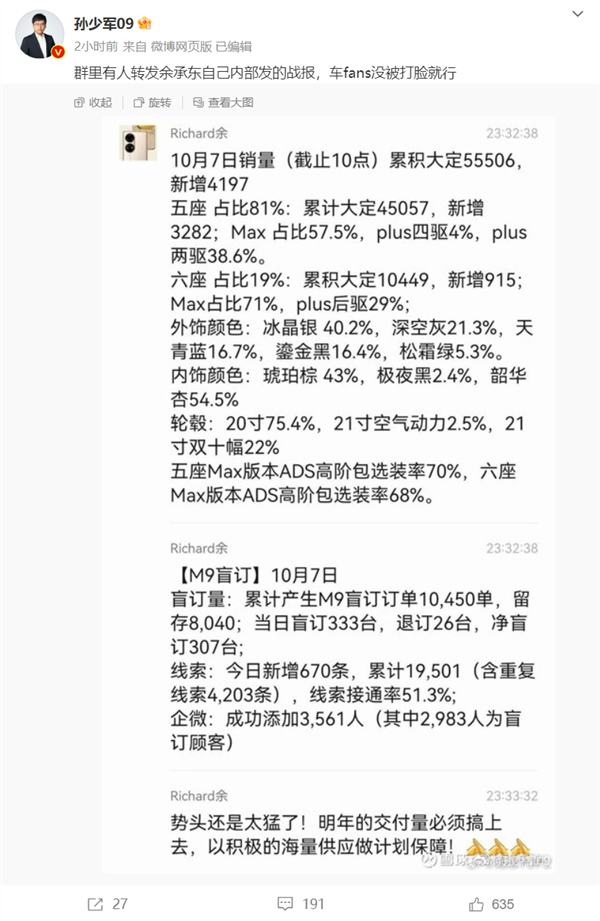余承东笑开了花！问界新M7有多火：大定车主加价1000转让已排产订单