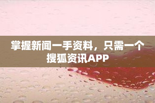 掌握新闻一手资料，只需一个搜狐资讯APP