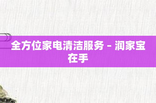 全方位家电清洁服务 – 润家宝在手