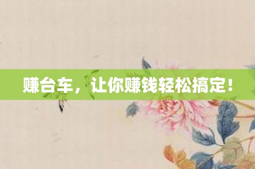赚台车，让你赚钱轻松搞定！