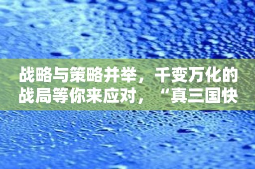 战略与策略并举，千变万化的战局等你来应对，“真三国快打”！