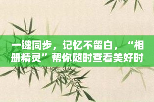 一键同步，记忆不留白，“相册精灵”帮你随时查看美好时光！