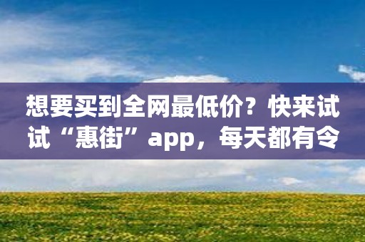 想要买到全网最低价？快来试试“惠街”app，每天都有令人惊喜的折扣！