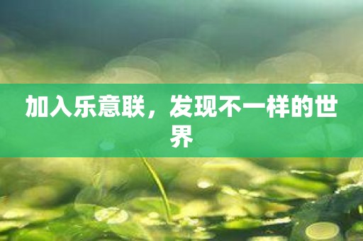 加入乐意联，发现不一样的世界