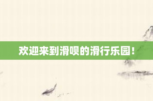 欢迎来到滑呗的滑行乐园！