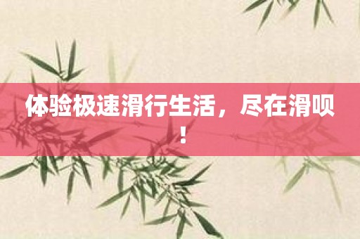体验极速滑行生活，尽在滑呗！