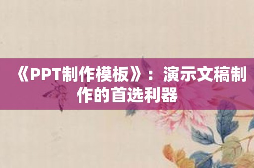 《PPT制作模板》：演示文稿制作的首选利器