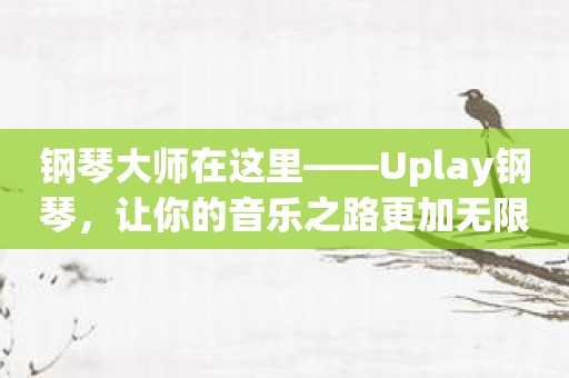 钢琴大师在这里——Uplay钢琴，让你的音乐之路更加无限。