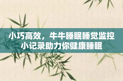 小巧高效，牛牛睡眠睡觉监控小记录助力你健康睡眠