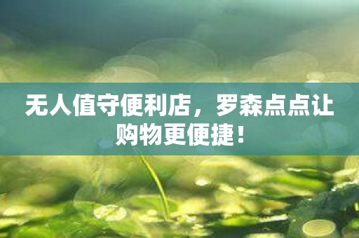无人值守便利店，罗森点点让购物更便捷！
