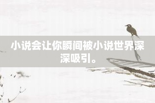 小说会让你瞬间被小说世界深深吸引。