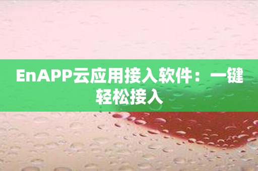EnAPP云应用接入软件：一键轻松接入