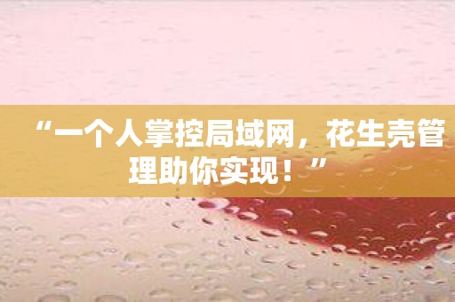 “一个人掌控局域网，花生壳管理助你实现！”
