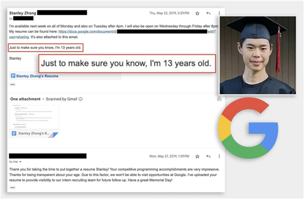 被谷歌破格录用的华人高中生 却申不上美国顶尖大学？