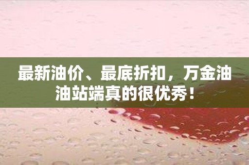最新油价、最底折扣，万金油油站端真的很优秀！