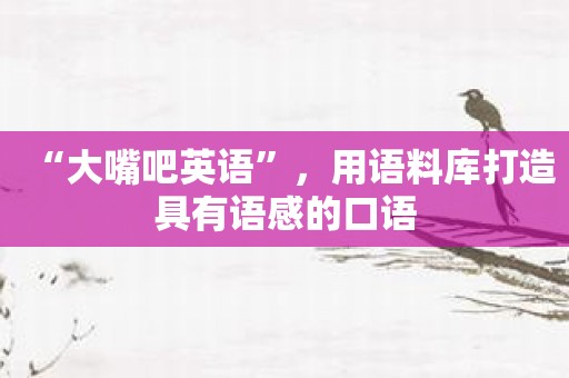 “大嘴吧英语”，用语料库打造具有语感的口语