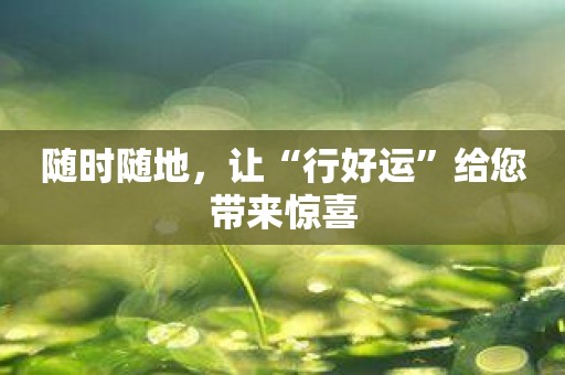 随时随地，让“行好运”给您带来惊喜