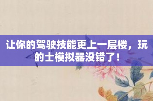 让你的驾驶技能更上一层楼，玩的士模拟器没错了！
