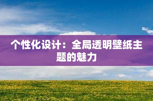 个性化设计：全局透明壁纸主题的魅力