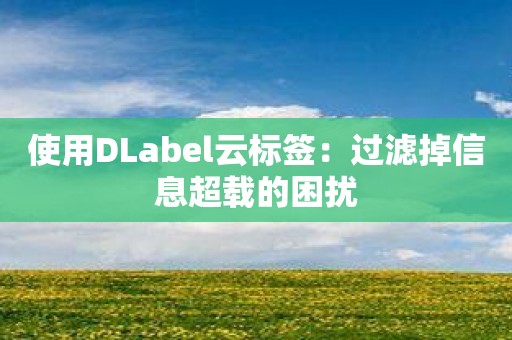 使用DLabel云标签：过滤掉信息超载的困扰