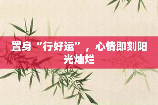 置身“行好运”，心情即刻阳光灿烂