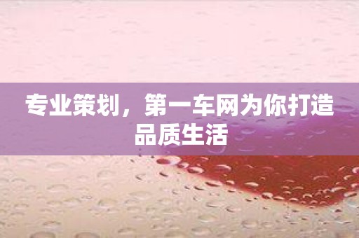 专业策划，第一车网为你打造品质生活