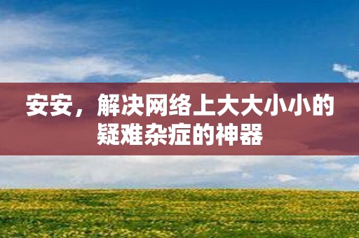 安安，解决网络上大大小小的疑难杂症的神器