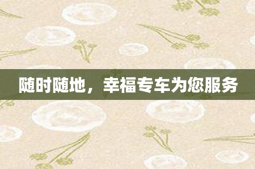 随时随地，幸福专车为您服务