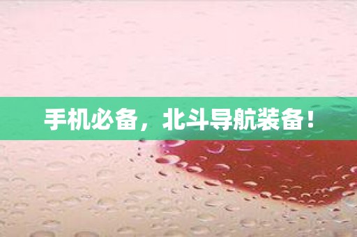 手机必备，北斗导航装备！