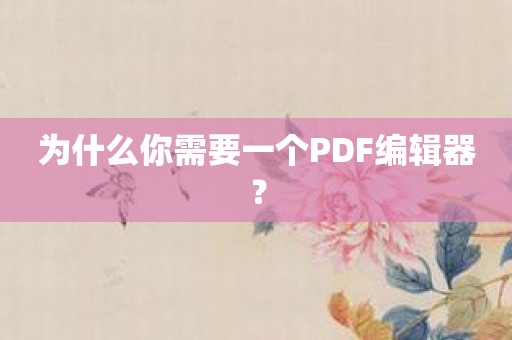 为什么你需要一个PDF编辑器？