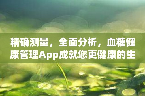 精确测量，全面分析，血糖健康管理App成就您更健康的生活