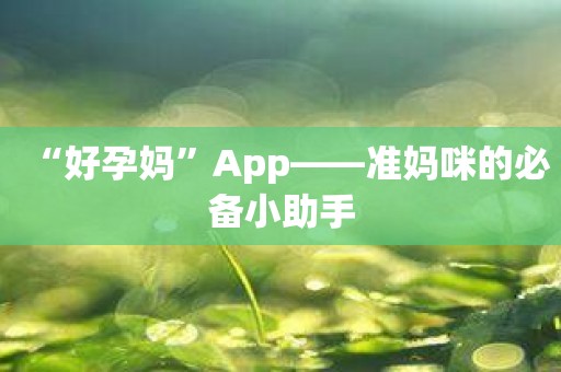 “好孕妈”App——准妈咪的必备小助手