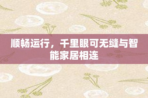 顺畅运行，千里眼可无缝与智能家居相连